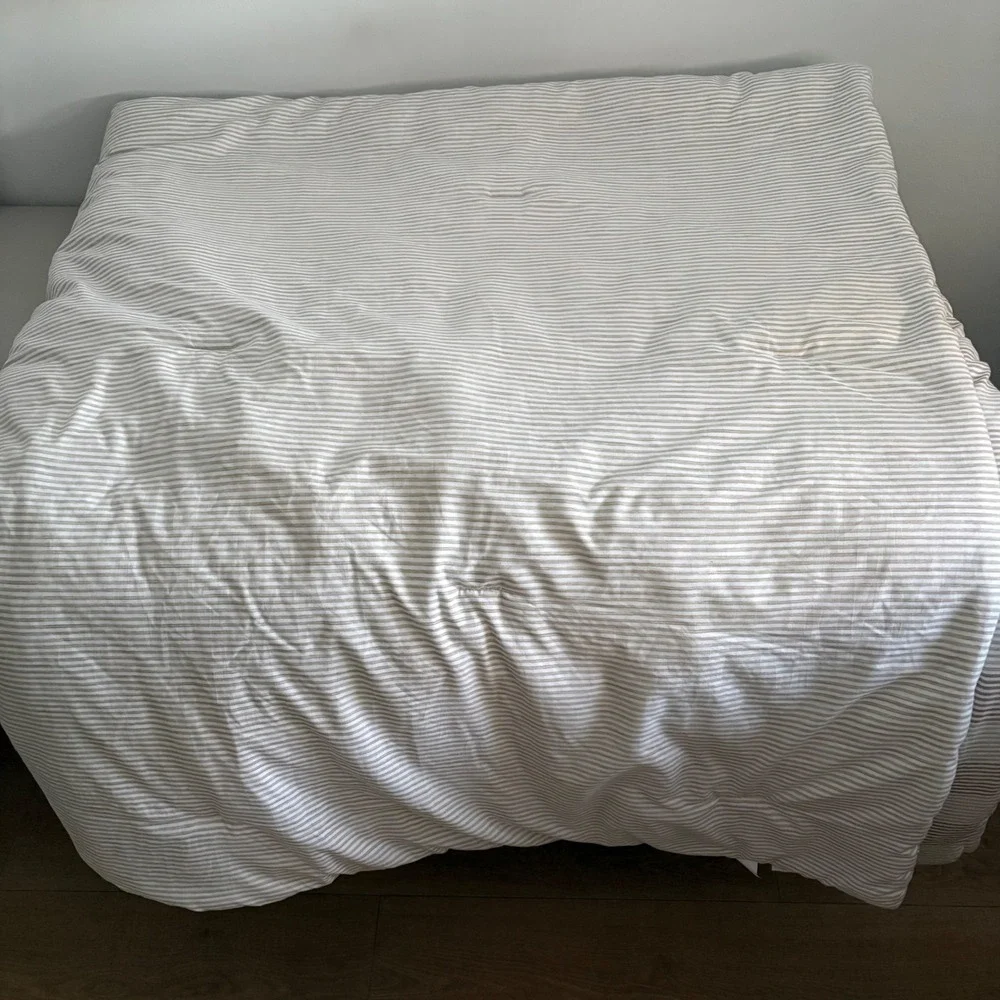 Tommy‎ Bahama Home King Comforter Tan White Striped Coastal Bedding 108x90